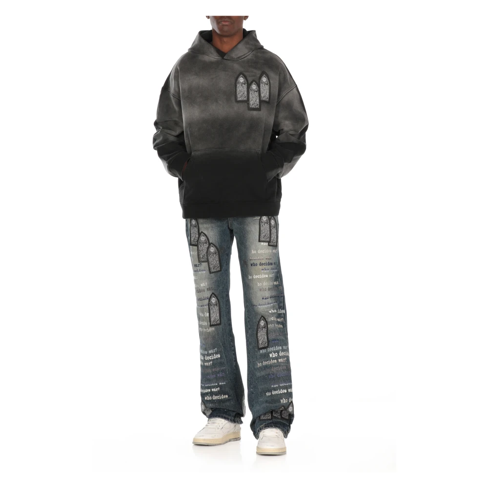 Who Decides War Blauwe Katoenen Jeans met Geborduurd Logo Blue Heren