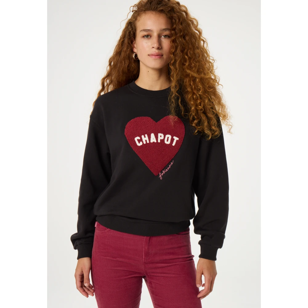 Fabienne Chapot Terry Sport Heart Sweater Black Dames