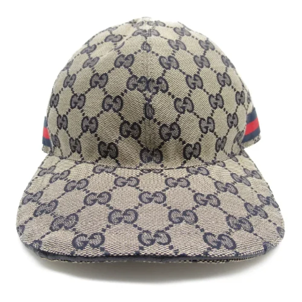 Gucci Vintage Pre-owned Canvas hats Beige Dames