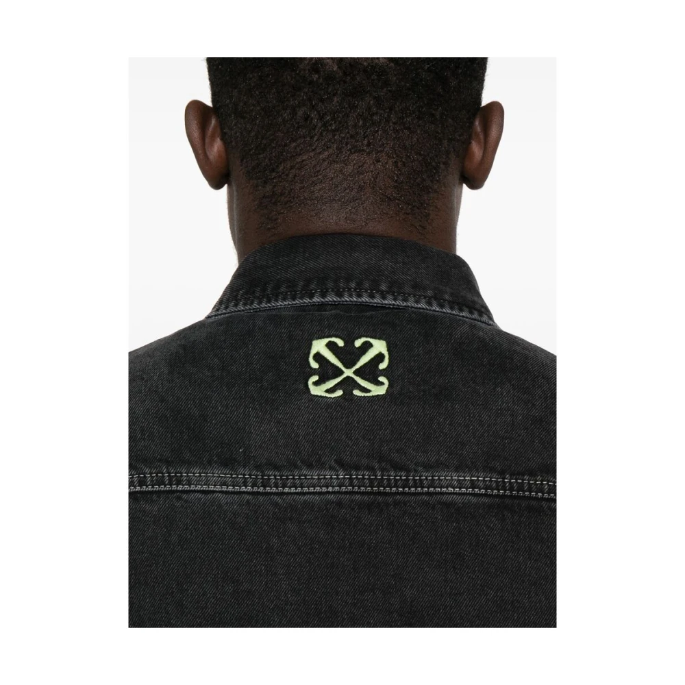 Off White Zwarte Button-Up Shirt met Arrows Logo Black Heren