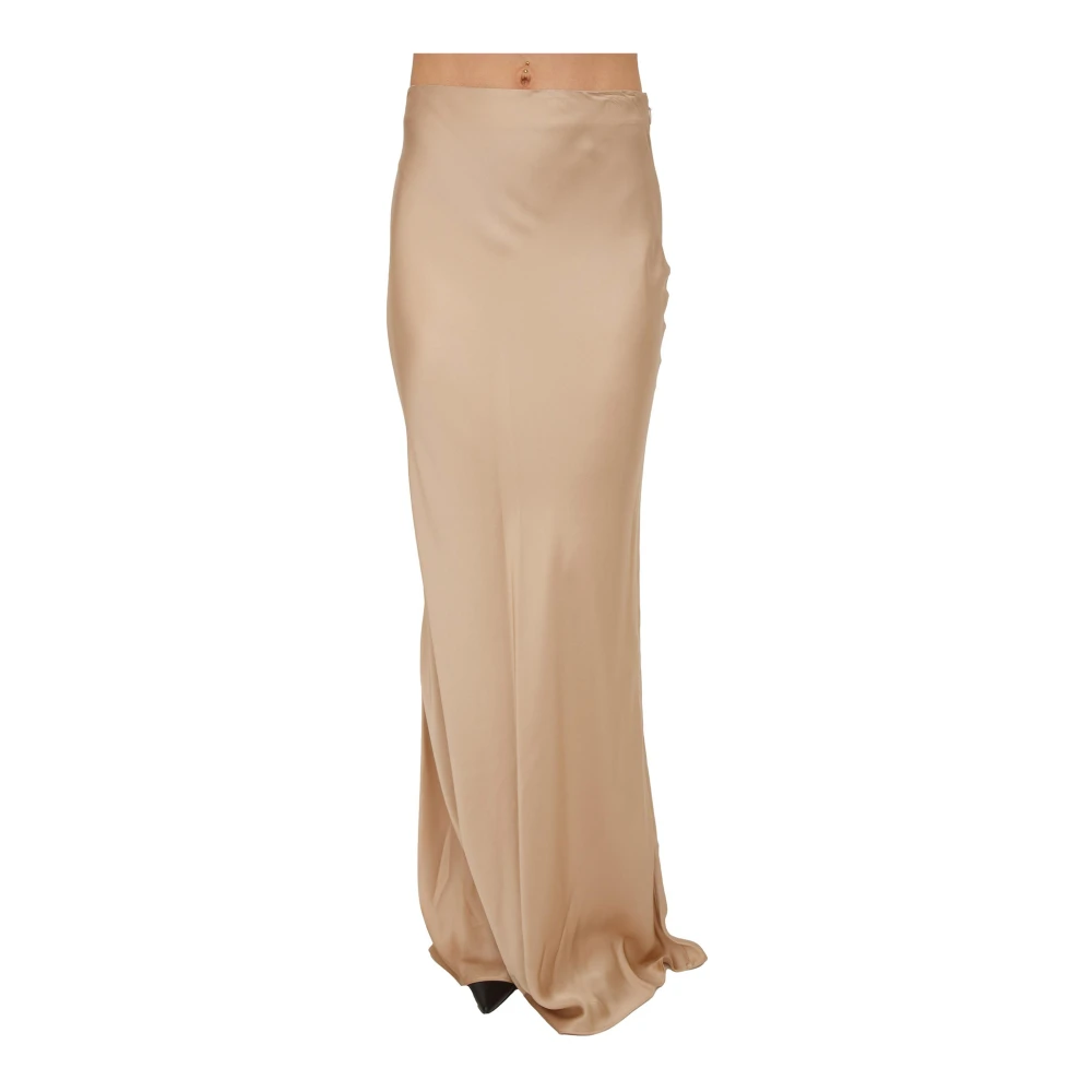 Blugirl Vrouw Bruin Rokken Dames, M, Satijn, Gonna Lunga Raso