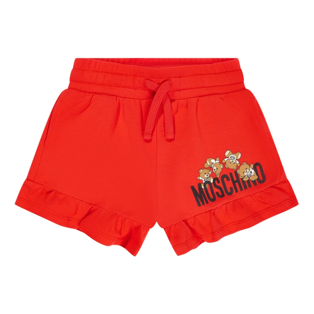 Moschino Girls Red Teddy Logo Shorts In - Shorts - 14 Y - Kids