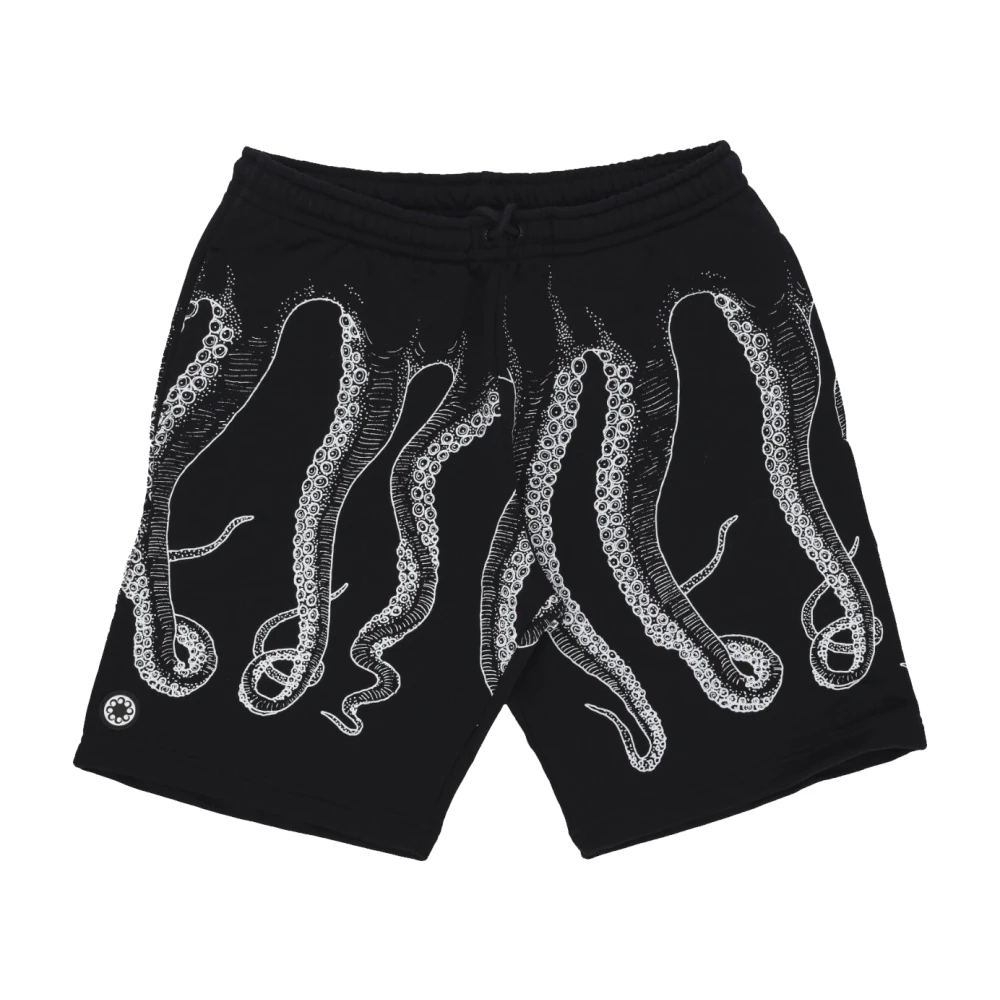 Octopus Outline Sweatshorts Wit Zwart Black Heren