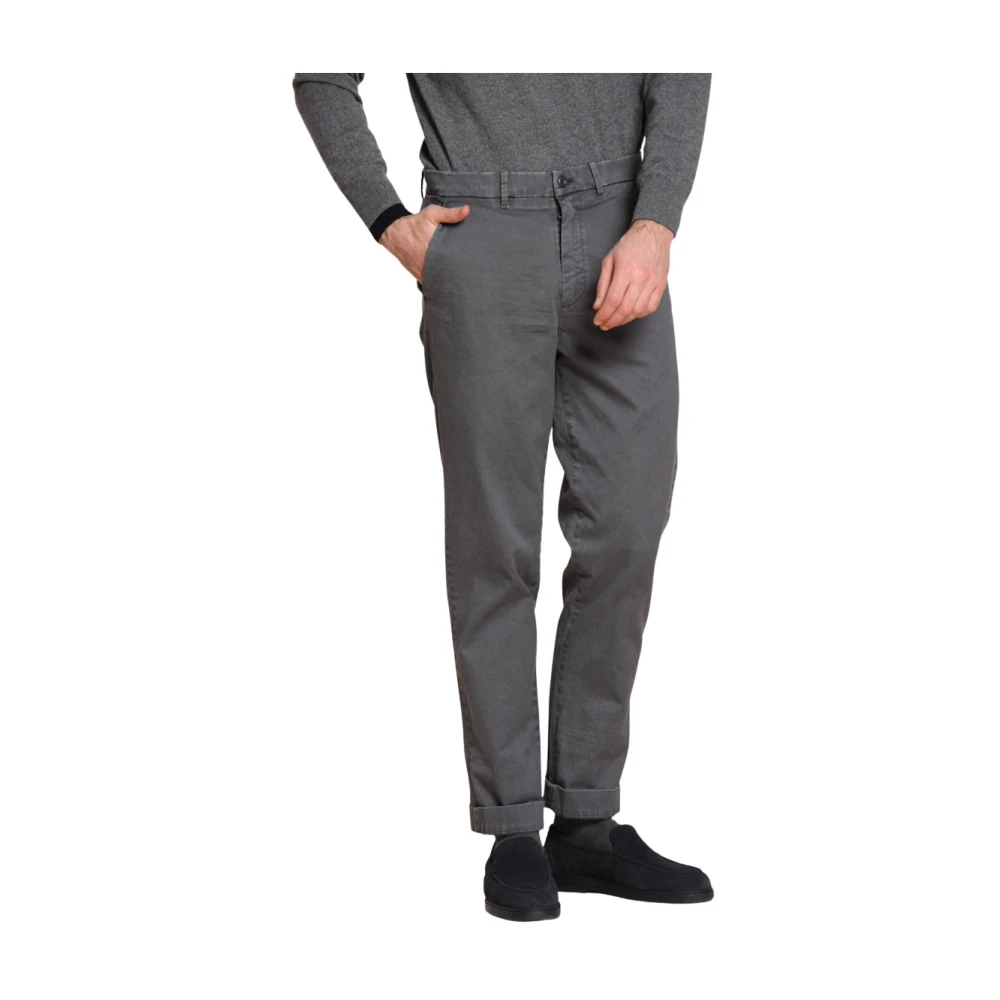 Mason's Men's Gray Chinos, Xs, Relaxed Fit Chino Trousers In Dark Grey