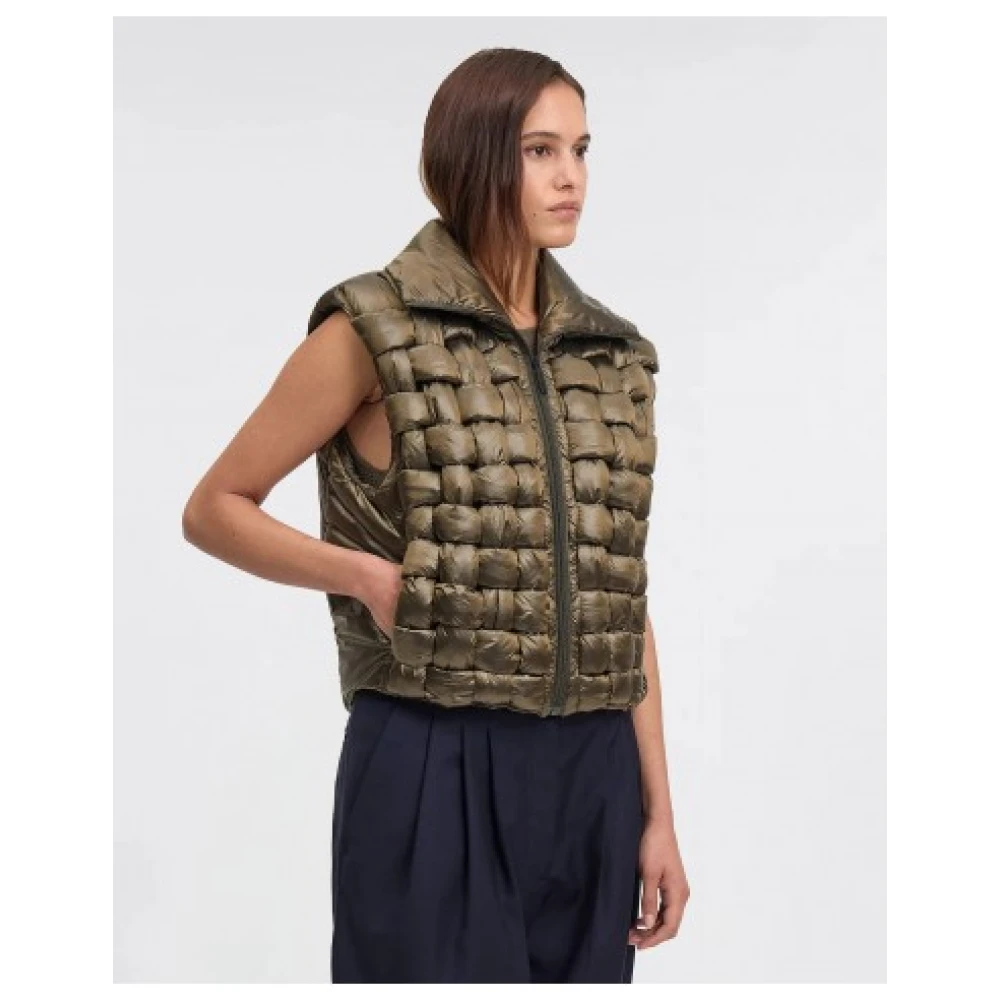 Mes Demoiselles Gewatteerde mouwloze vest in khaki brons Green Dames