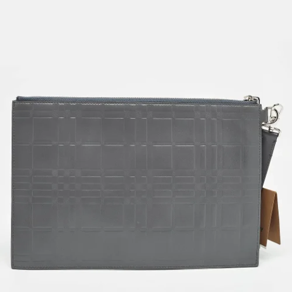 Burberry Vintage Pre-owned Leather pouches Gray Dames