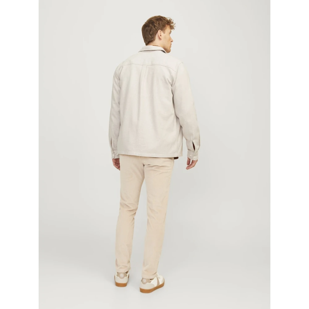 jack & jones Zomer Zand Overshirt Melange Solid Shirt Beige Heren