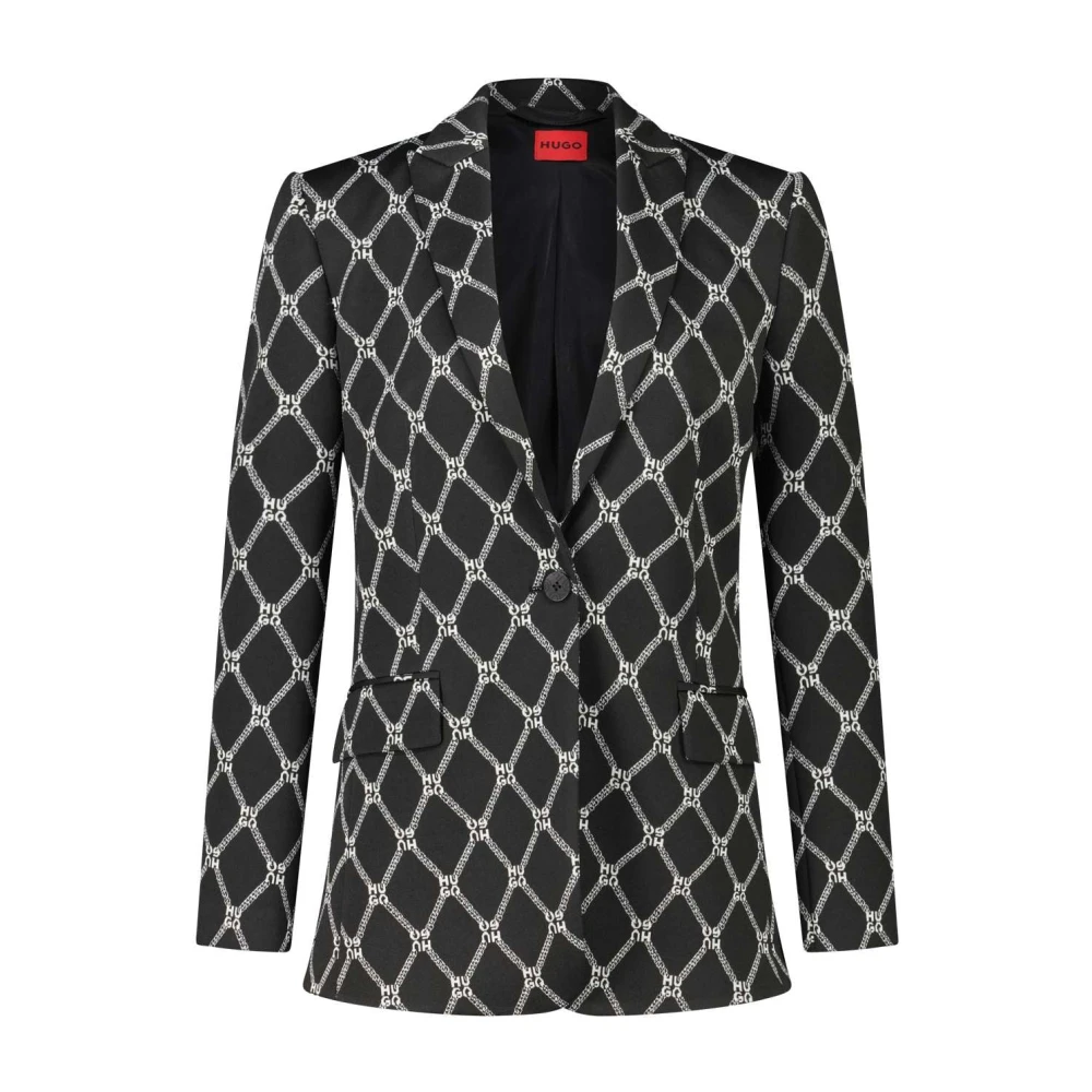 Hugo Boss Blazer met Monogram Patroon Multicolor Dames