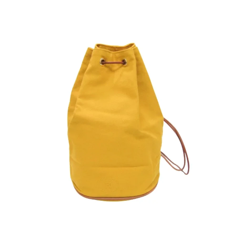 Hermès Vintage Pre-owned Cotton shoulder-bags Yellow Dames