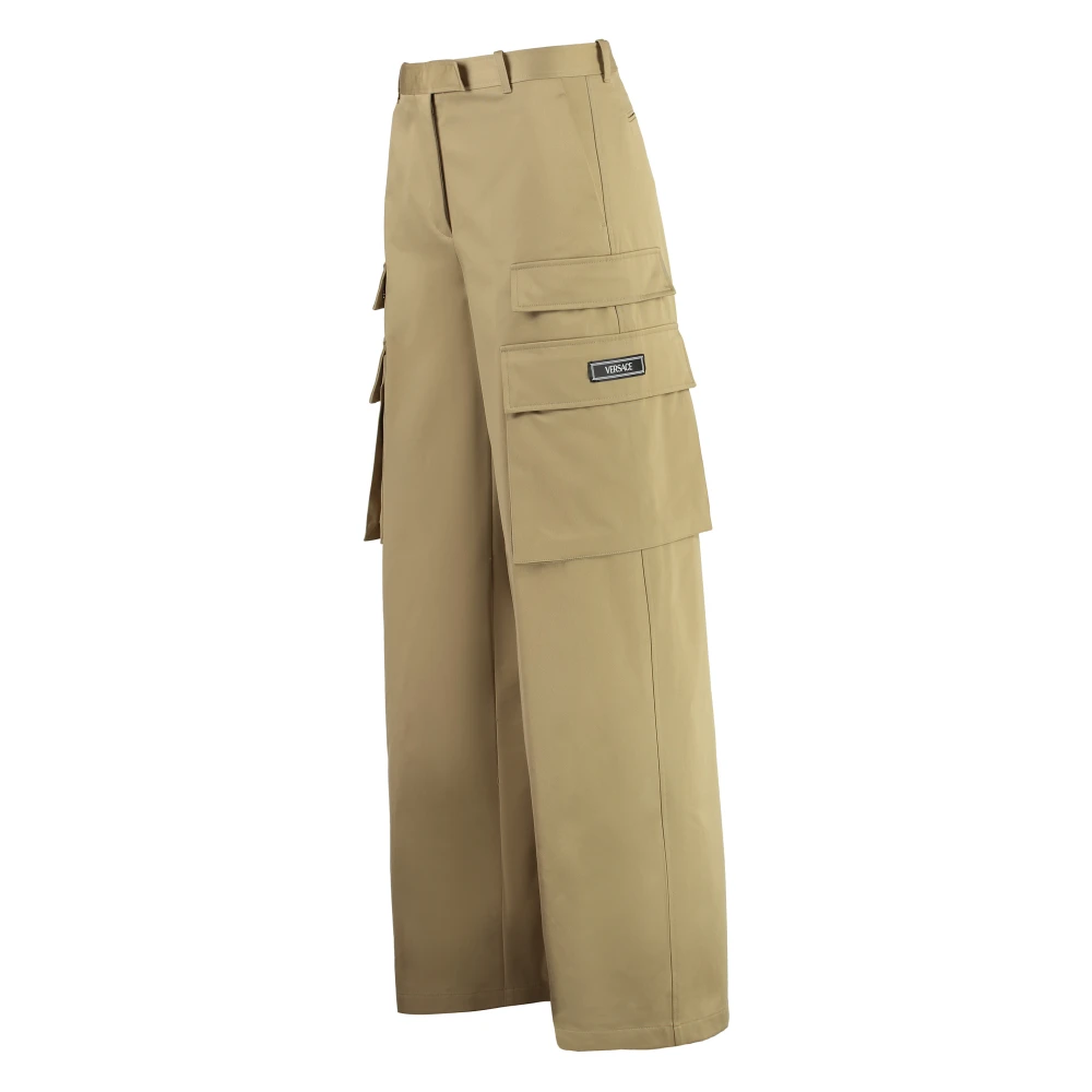 Versace Cargo Broek met Acht Zakken Beige Dames