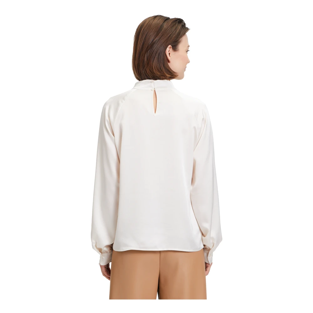 Betty & Co Blouse met opstaande kraag White Dames