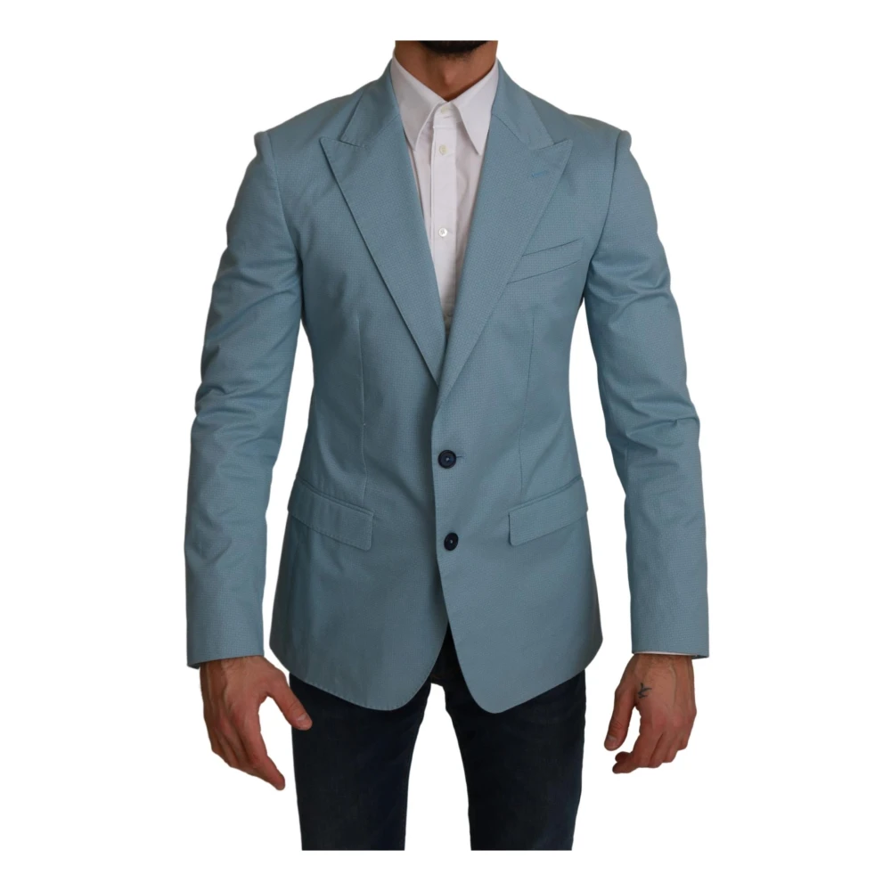 Dolce & Gabbana Pre-owned Blue Slim Fit Coat Jacket Martini Blazer Blue, Herr