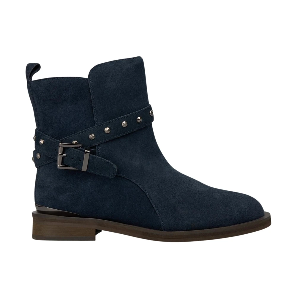 Alma En Pena Women's Blue Flat Bootie Studs Details - Ankle Boots - 7 Uk - Shoes