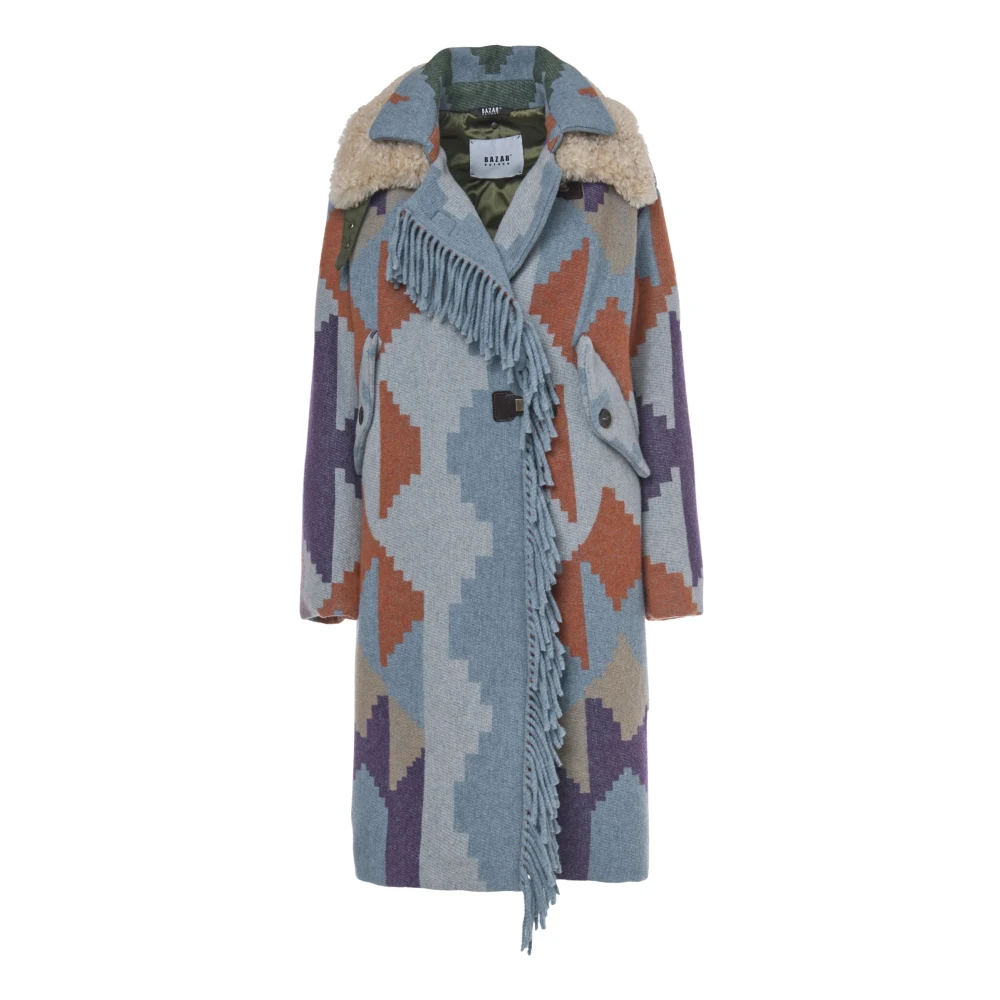 Bazar deluxe Navajo wollen parka met afneembare ecofur kraag Multicolor Dames