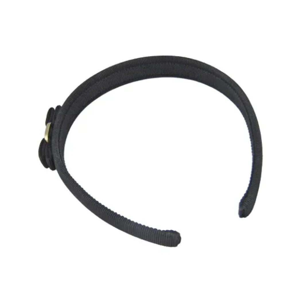 Salvatore Ferragamo Pre-owned Cotton hair-accessories Black Dames