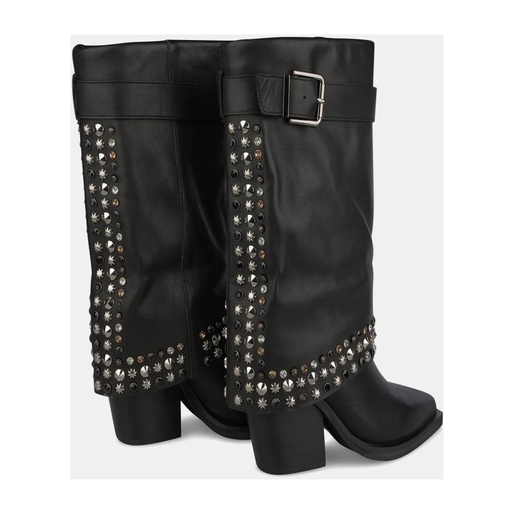 Alma en Pena Leren laarzen met studs Black Dames