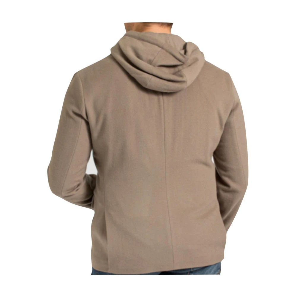 Armani Kasjmierwol Hooded City Jacket Beige Heren