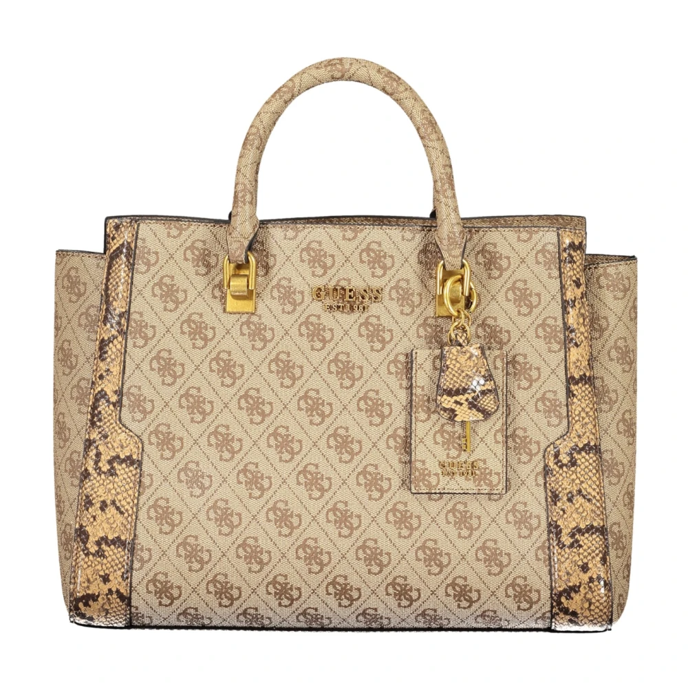 Guess Beige Dameshandtas met Verstelbare Band en Meerdere Compartimenten Beige Dames