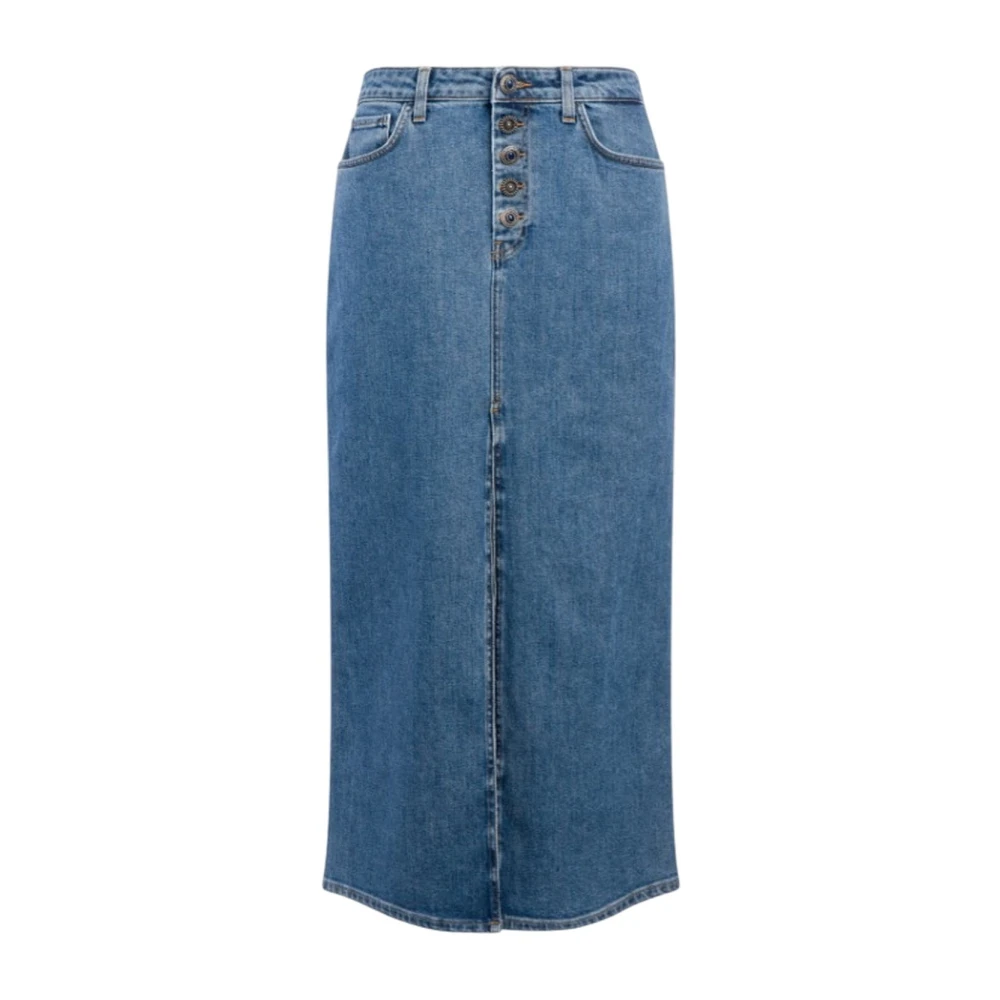 Dondup Women's Blue Denim Skirts, W26, Long Stretch Denim Skirt