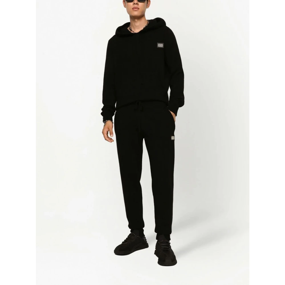 Dolce & Gabbana Zwarte Hoodie Truien Essentiële Stijl Black Heren