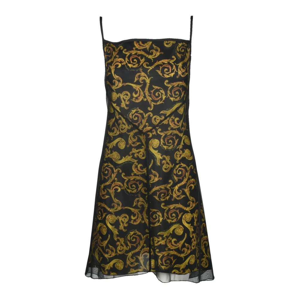 Versace Jeans Couture Elegante Polyester Jurk Black Dames