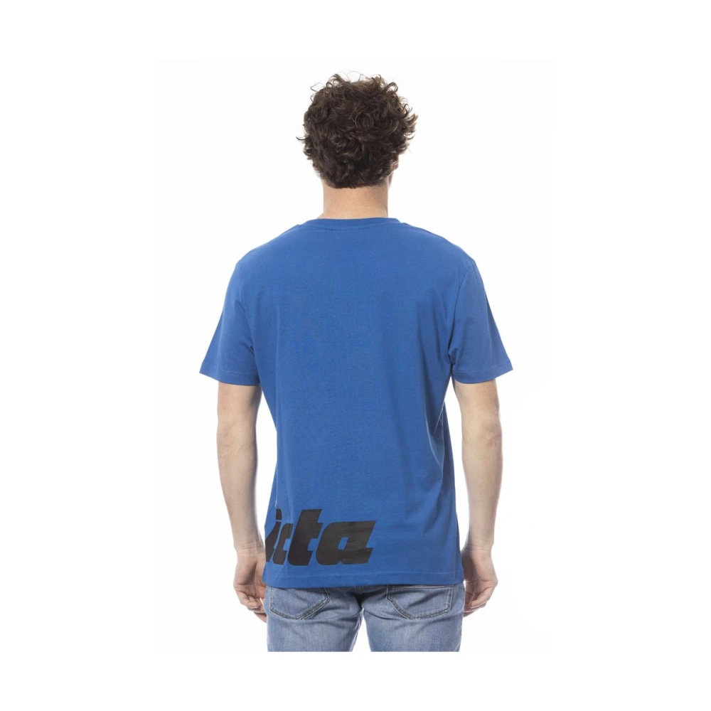 Invicta Blauw Katoen Logo Print T-Shirt Blue Heren