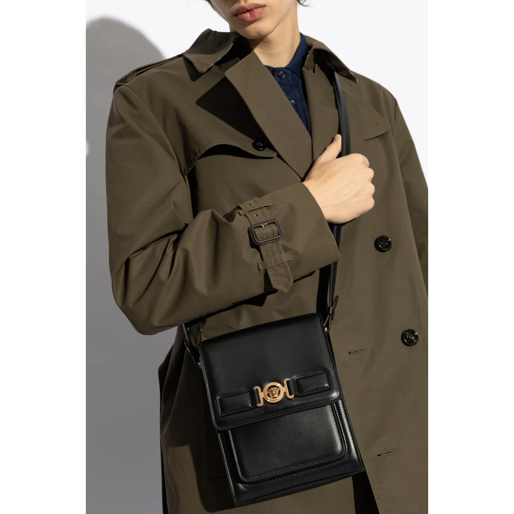 Versace Leren schoudertas Black Heren