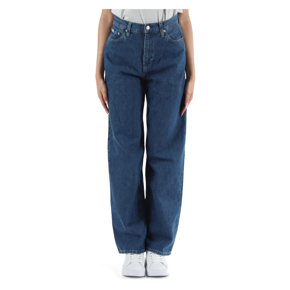 Calvin Klein Jeans High Rise Relaxed Jeans Blue Dames