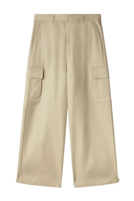 Broderad Logga Beige Byxor