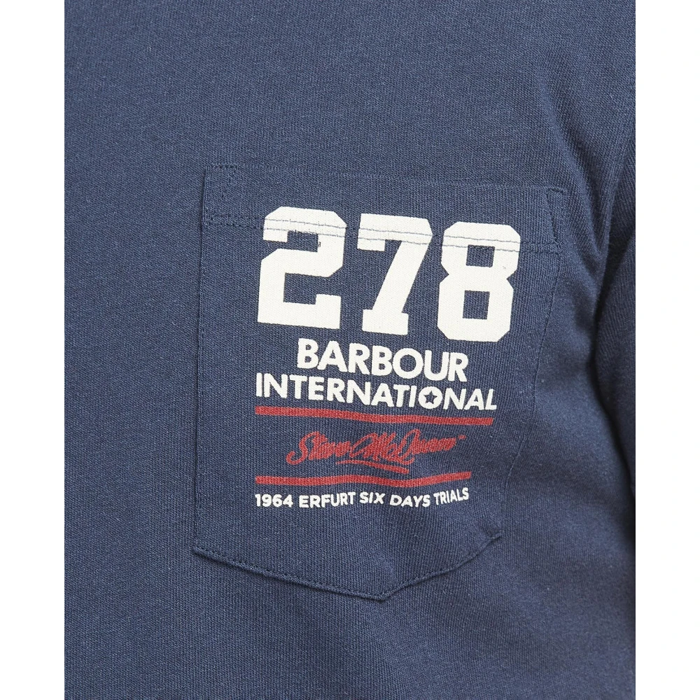 Barbour SMQ Wing T-Shirt Navy Blue Heren