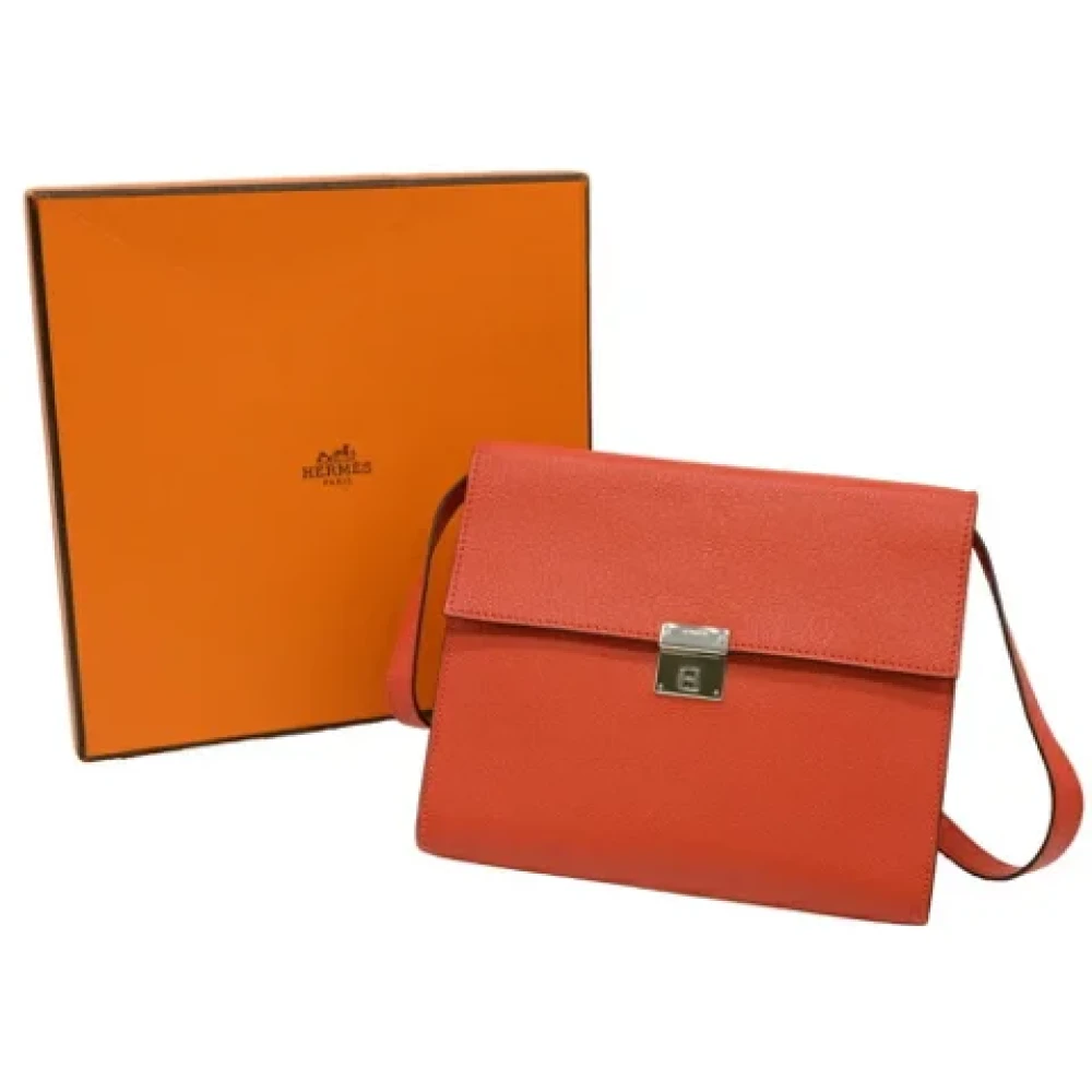 Hermès Vintage Pre-owned Leather shoulder-bags Orange Dames