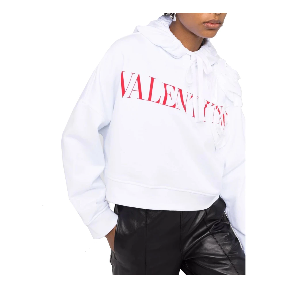 Valentino Witte Logo Hoodie voor Vrouwen White Dames