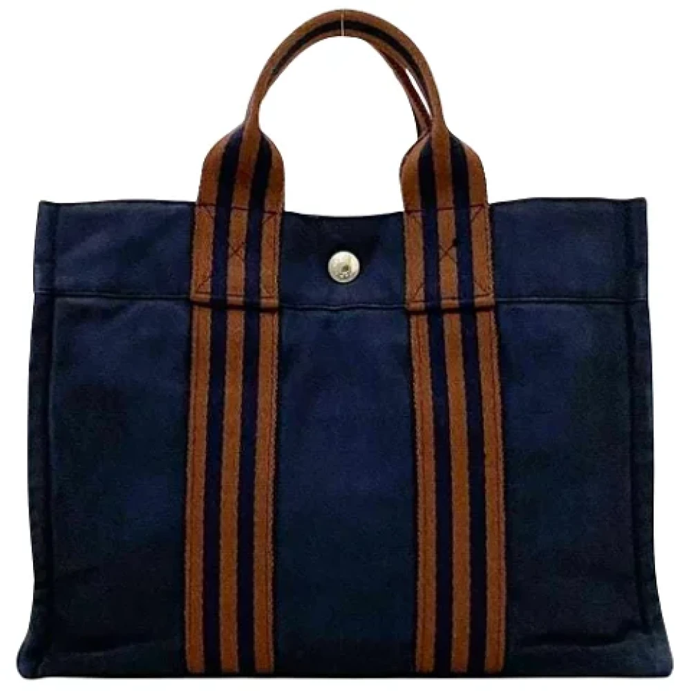 Hermès Vintage Pre-owned Canvas handbags Blue Unisex