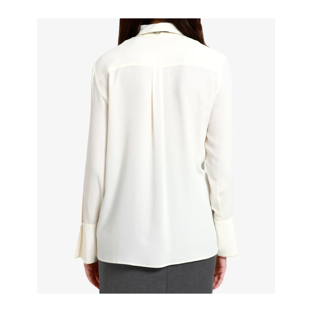 Simona Corsellini Zijde-mix Petal Cuff Shirt White Dames