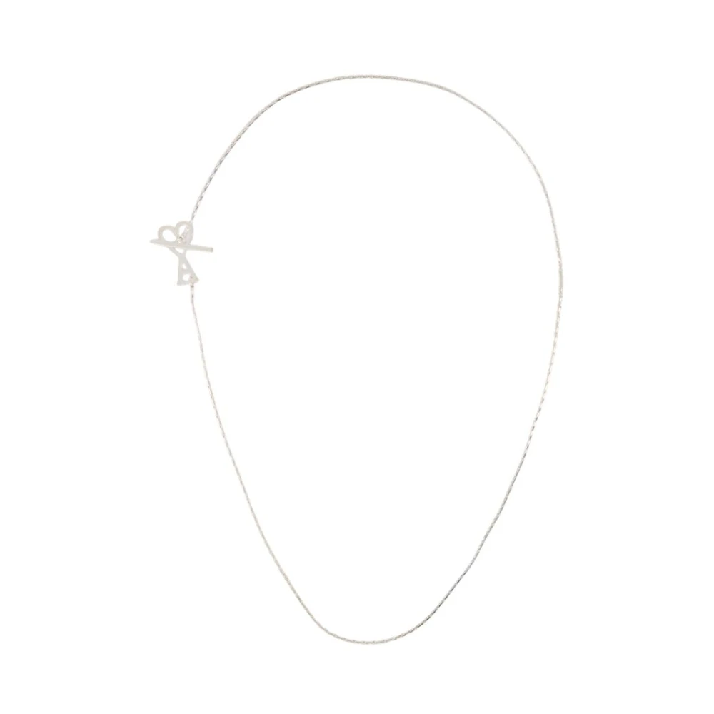Ami Paris Donna Grigio Collana 2 In 1 - Metallo - Argento