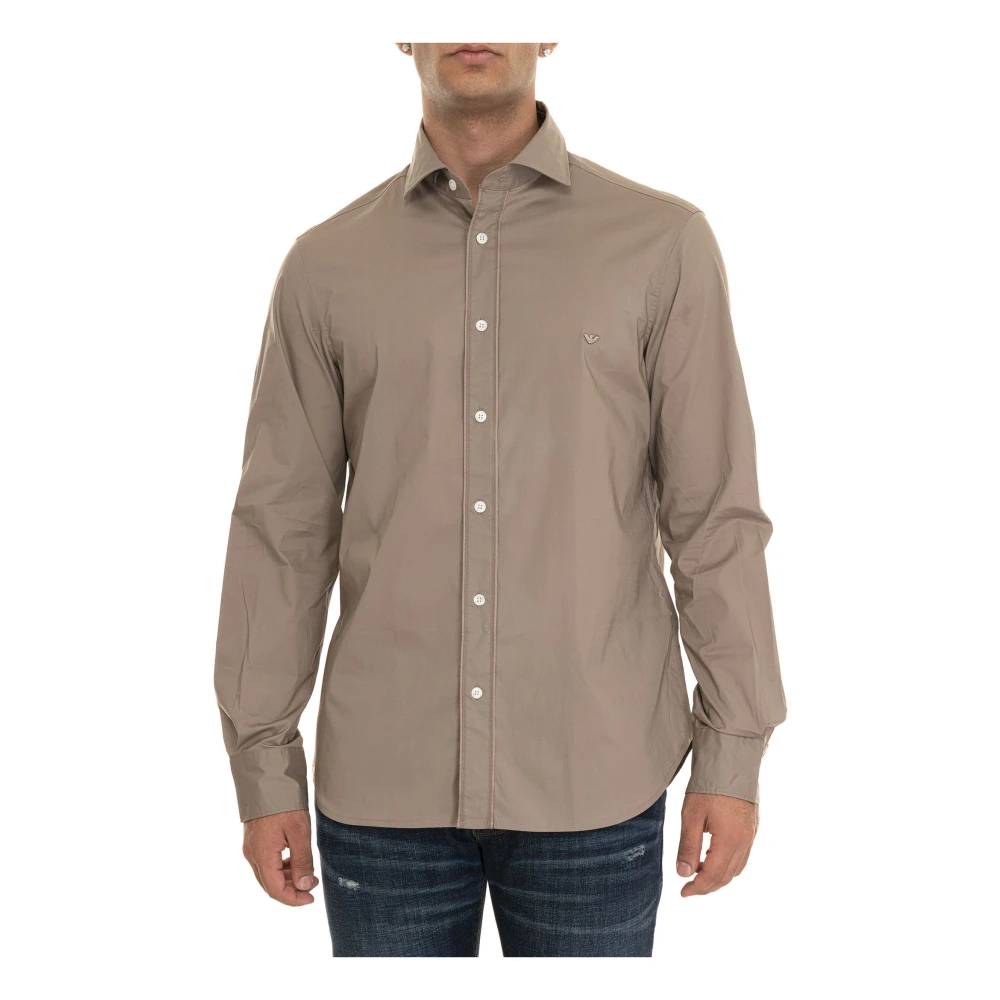 Emporio Armani Stijlvol Klassiek Shirt voor Mannen Beige Heren