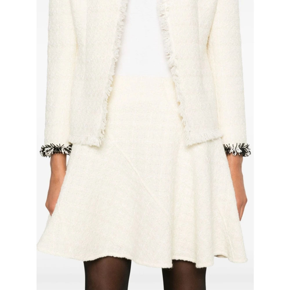 Givenchy Tweed Panel Flared Rok Beige Dames