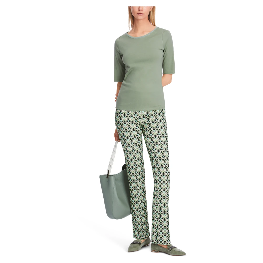 Marc Cain Casual Turn-up Sleeve T-Shirt Green Dames