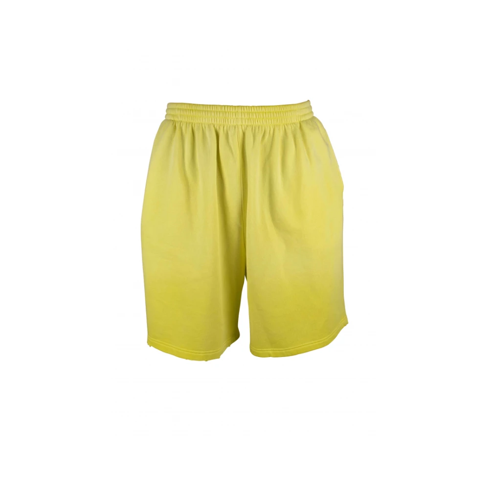 Balenciaga Gele katoenen shorts met zijzakken Yellow Heren
