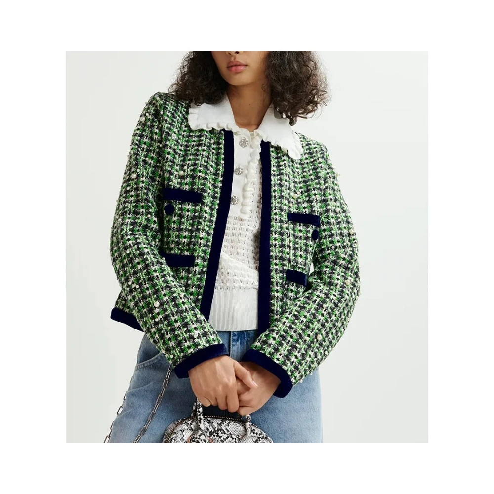 Essentiel Antwerp Tweedvest met parelversieringen Multicolor Dames