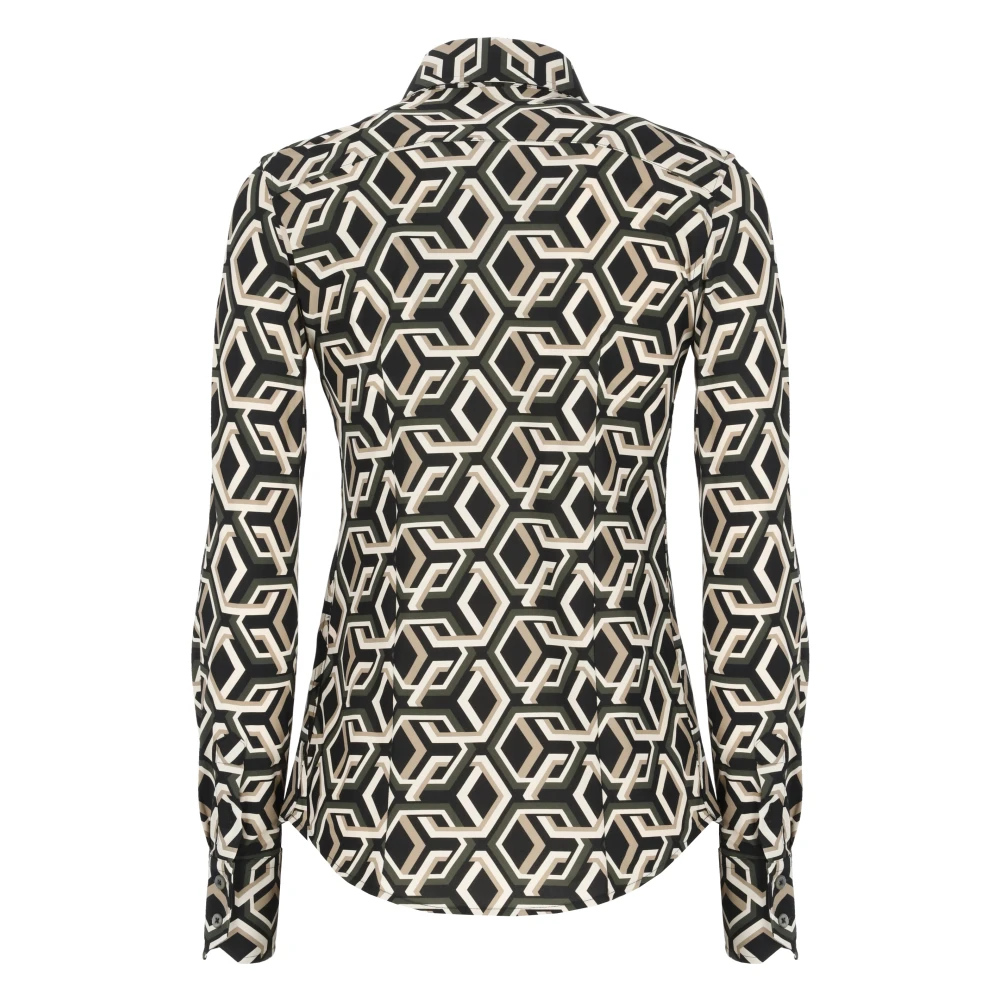 RRD Geometrisch Patroon Damesoverhemd Black Dames