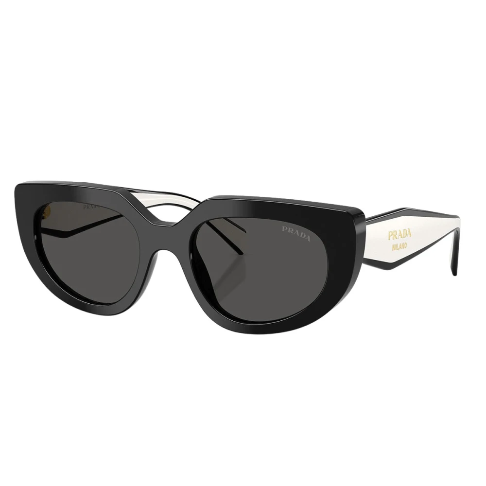 Prada Black/Grey Pr D02s 20G08z Woman Sunglasses Acetate Round Normal - Image 2