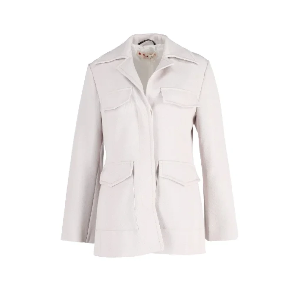 Marni Pre-owned Wool outerwear White Dames