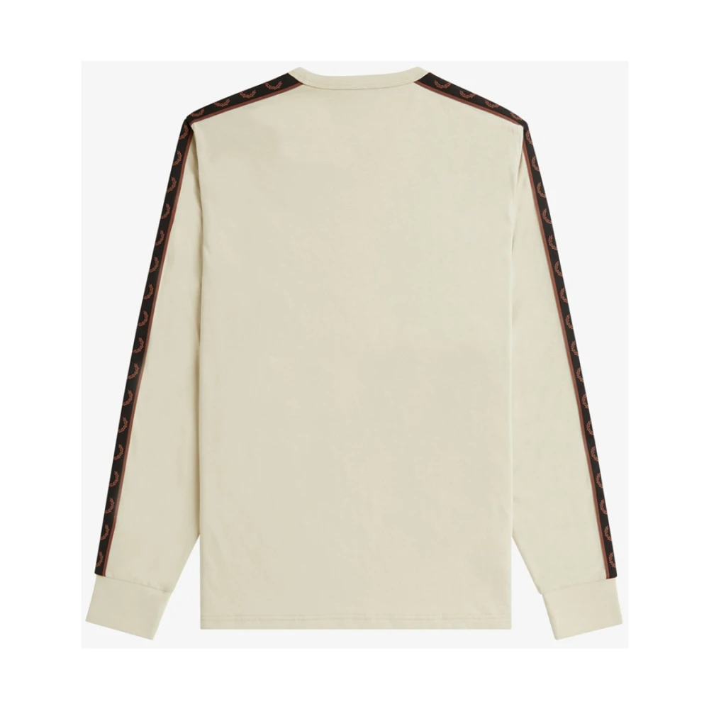 Fred Perry Taped Long Sleeve Tee Beige Heren