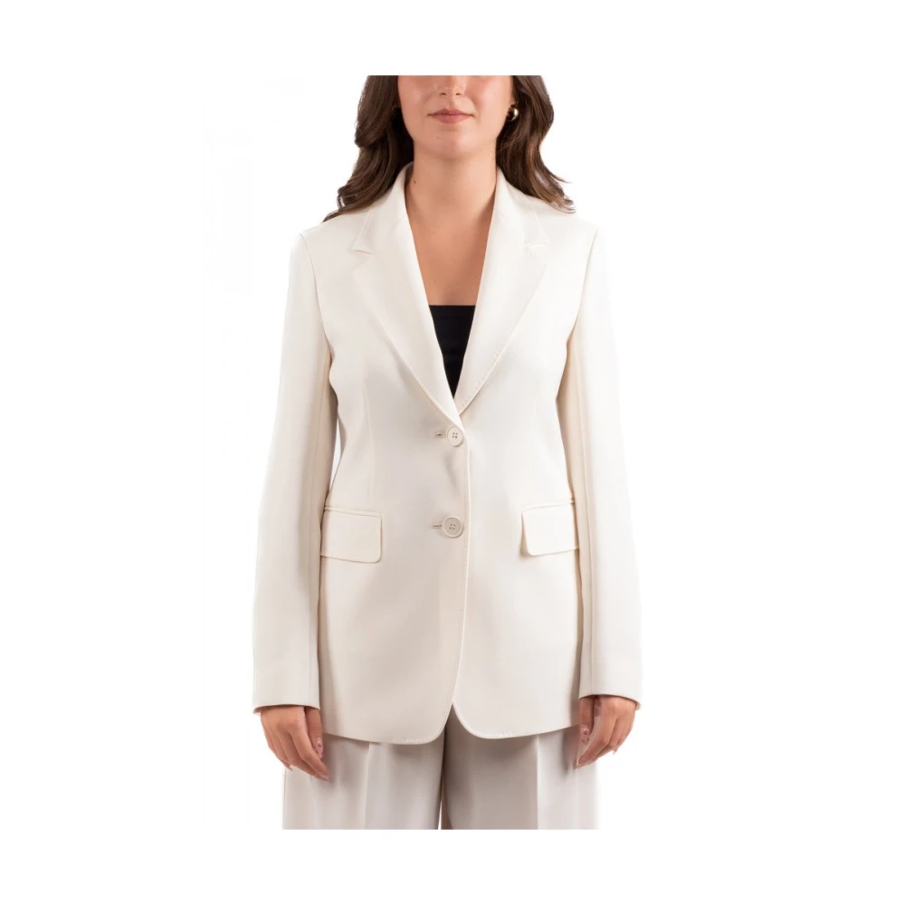 Max Mara Studio Witte Jassen Tessuto Triacetaat Polyester White Dames