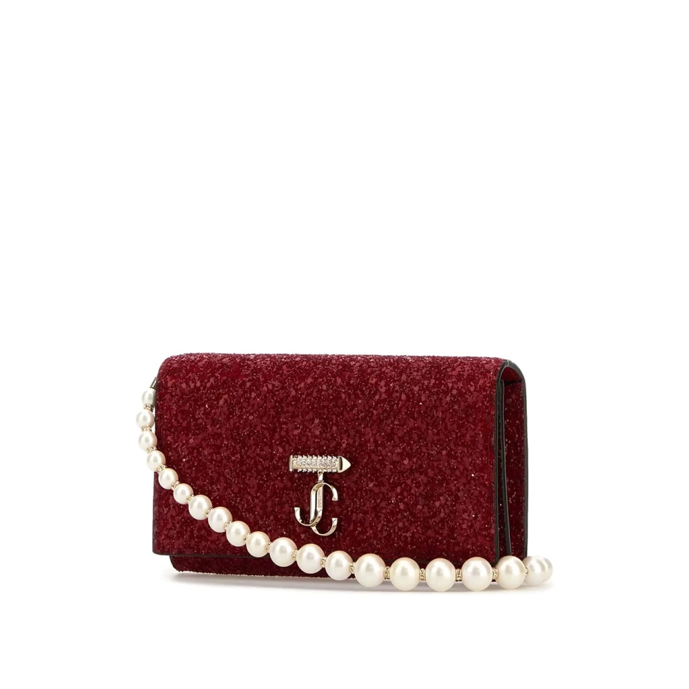 Jimmy Choo Ruby Red Avenue Wallet Chain Clutch Red Dames