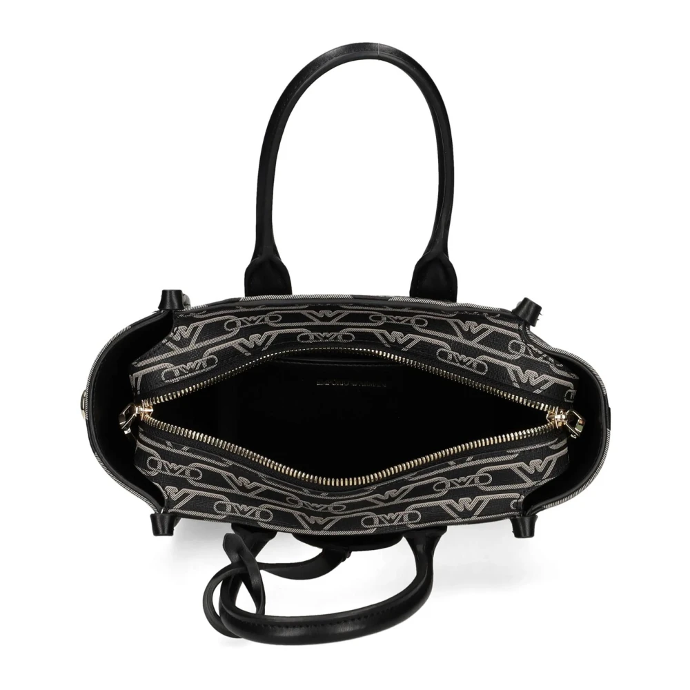 Emporio Armani Monogram Motief Vegan Leren Tas Black Dames