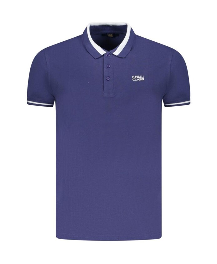 polo-en-coton-bleu-avec-col-classique