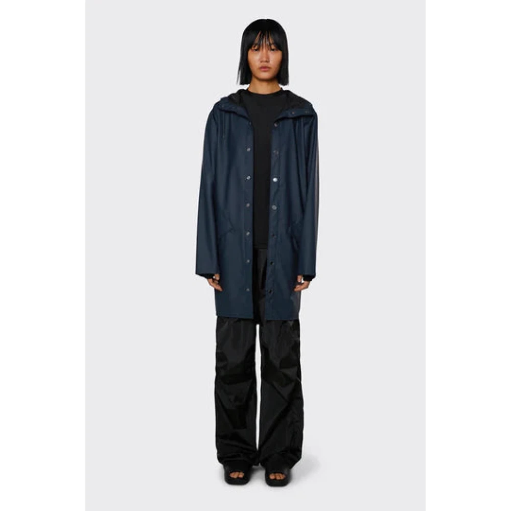 Rains Lange Waterdichte Jas Blue Dames