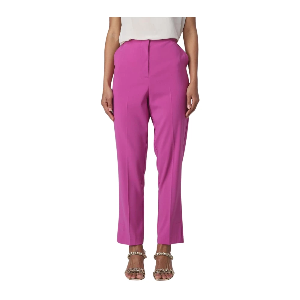 Patrizia Pepe Donna Rosa Pantaloni Dritti In Crêpe